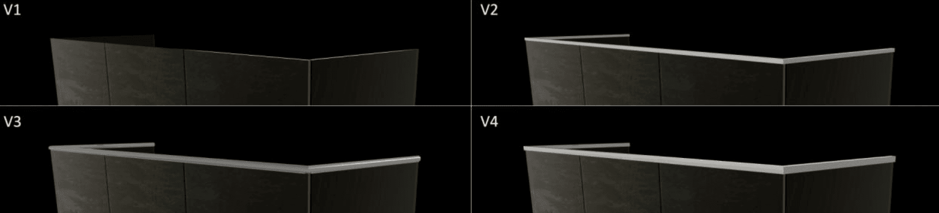 Warianty poręczy balustrady na listwie