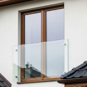 balkon francuski szklany natynkowy z rotulą na pręcie szkło bezbarwne-2