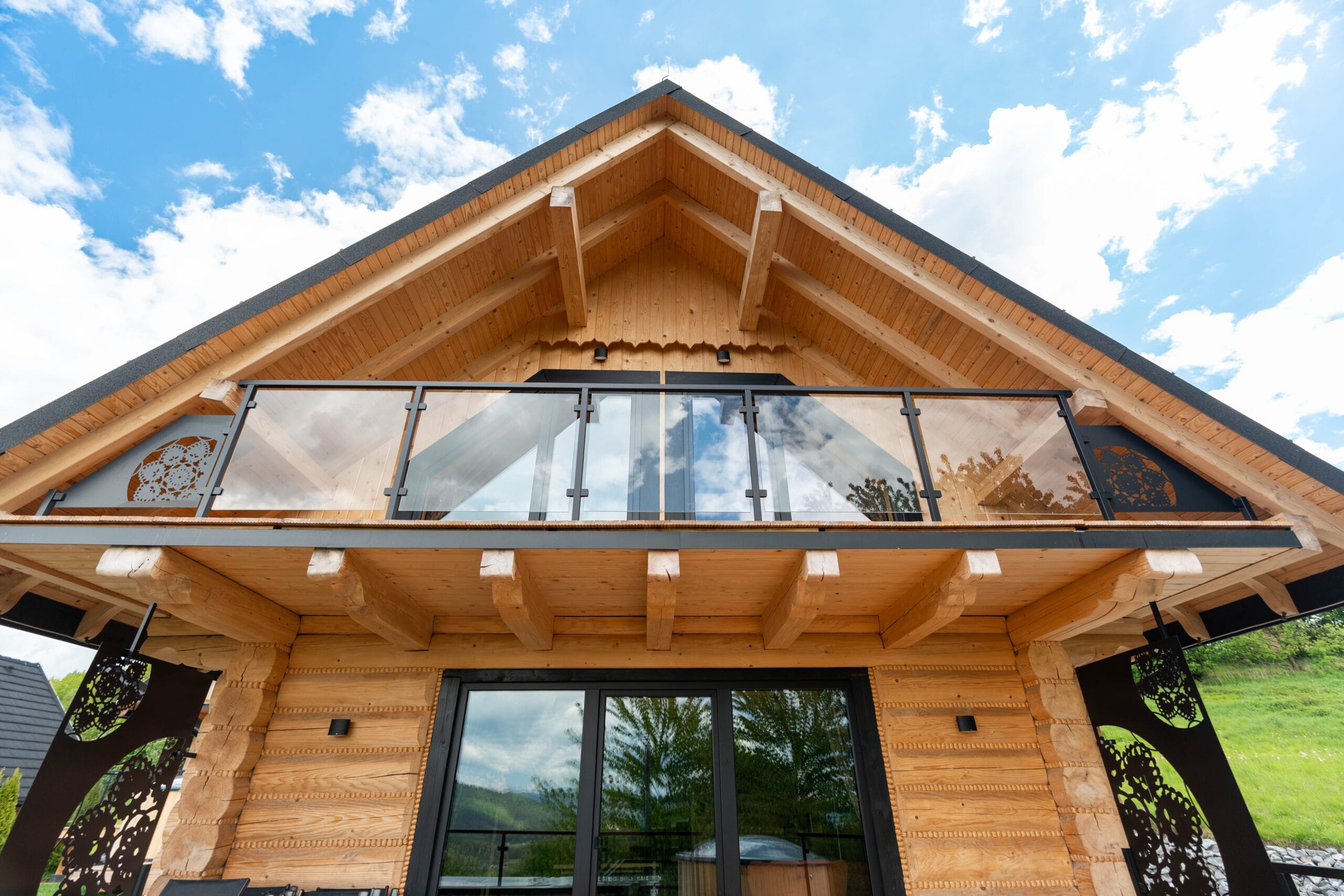 balustrada szklana loft z poręczą