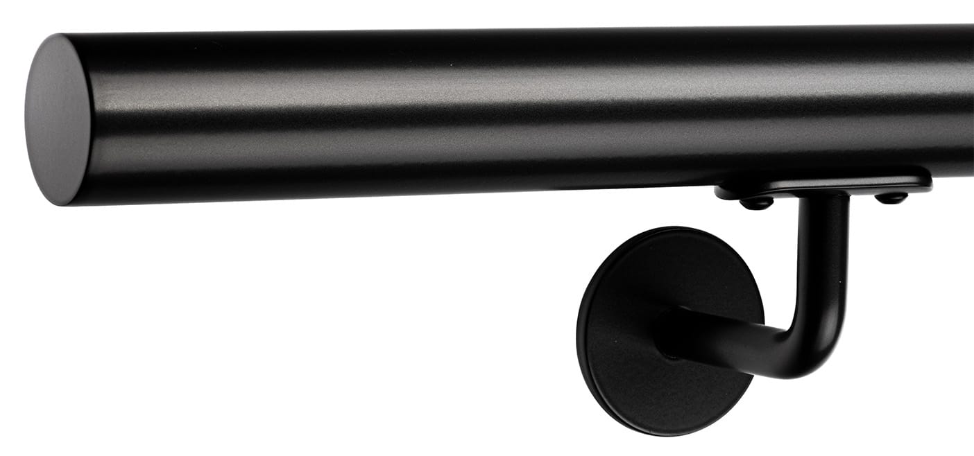 poręcz schodowa okrągła lakierowana czarna ral 9005-2